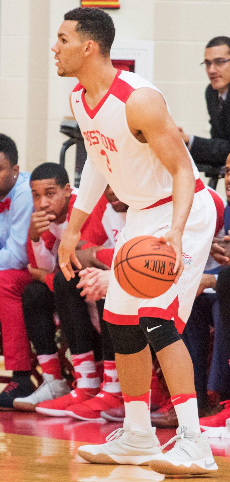 Senior guard Eric Fanning struggled on Monday, shooting 0-for-7 from the field. PHOTO BY JUSTIN HAWK/ DAILY FREE PRESS STAFF