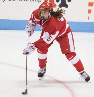 Graduate student forward Mary Parker leads BU in points through nine games. PHOTO BY JUSTIN HAWK/ DAILY FREE PRESS STAFF 