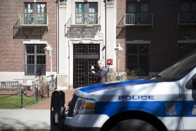 A body of a student was found at Kilachand Hall Wednesday morning. PHOTO BY SARAH SILBIGER/DAILY FREE PRESS STAFF