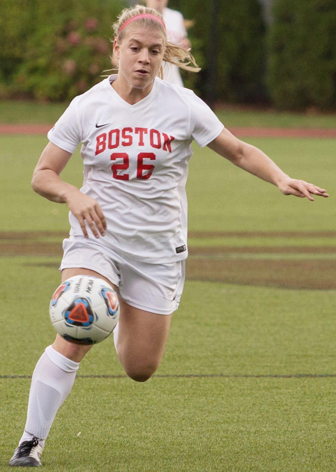 Senior forward Erica Kosienski scored one of BU's goals on Saturday. PHOTO BY KELSEY CRONIN/ DAILY FREE PRESS STAFF 