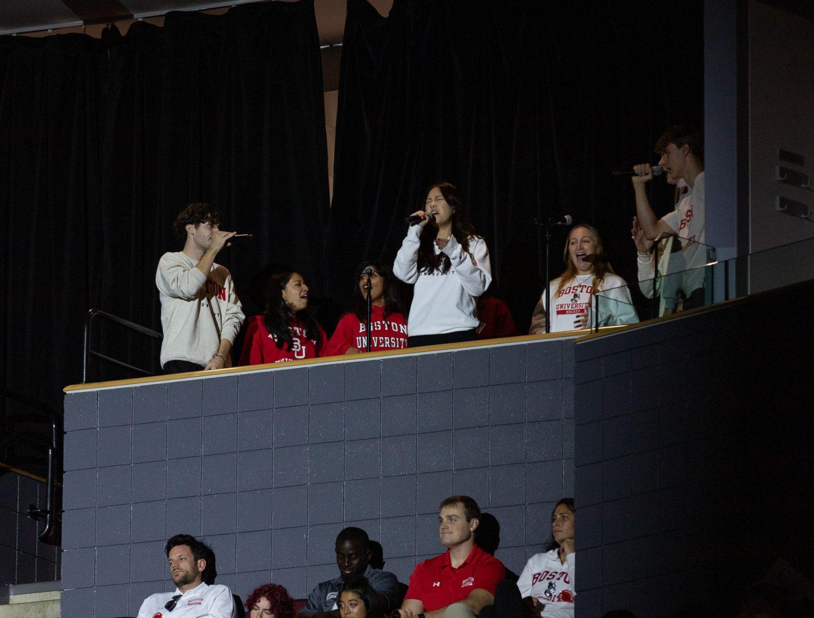 Boston University Treblemakers performing at Melissa Gilliam’s inauguration. The Treblemakers were among the student groups asked to perform during inauguration week. KATE KOTLYAR/DFP PHOTOGRAPHER