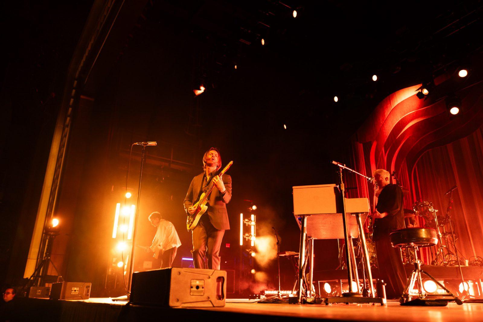 Finneas plays the guitar at his concert. Finneas stopped at MGM Music Hall at Fenway on Friday as a stop on his “For Cryin’ Out Loud!” tour. COURTESY OF MURIEL MARGARET