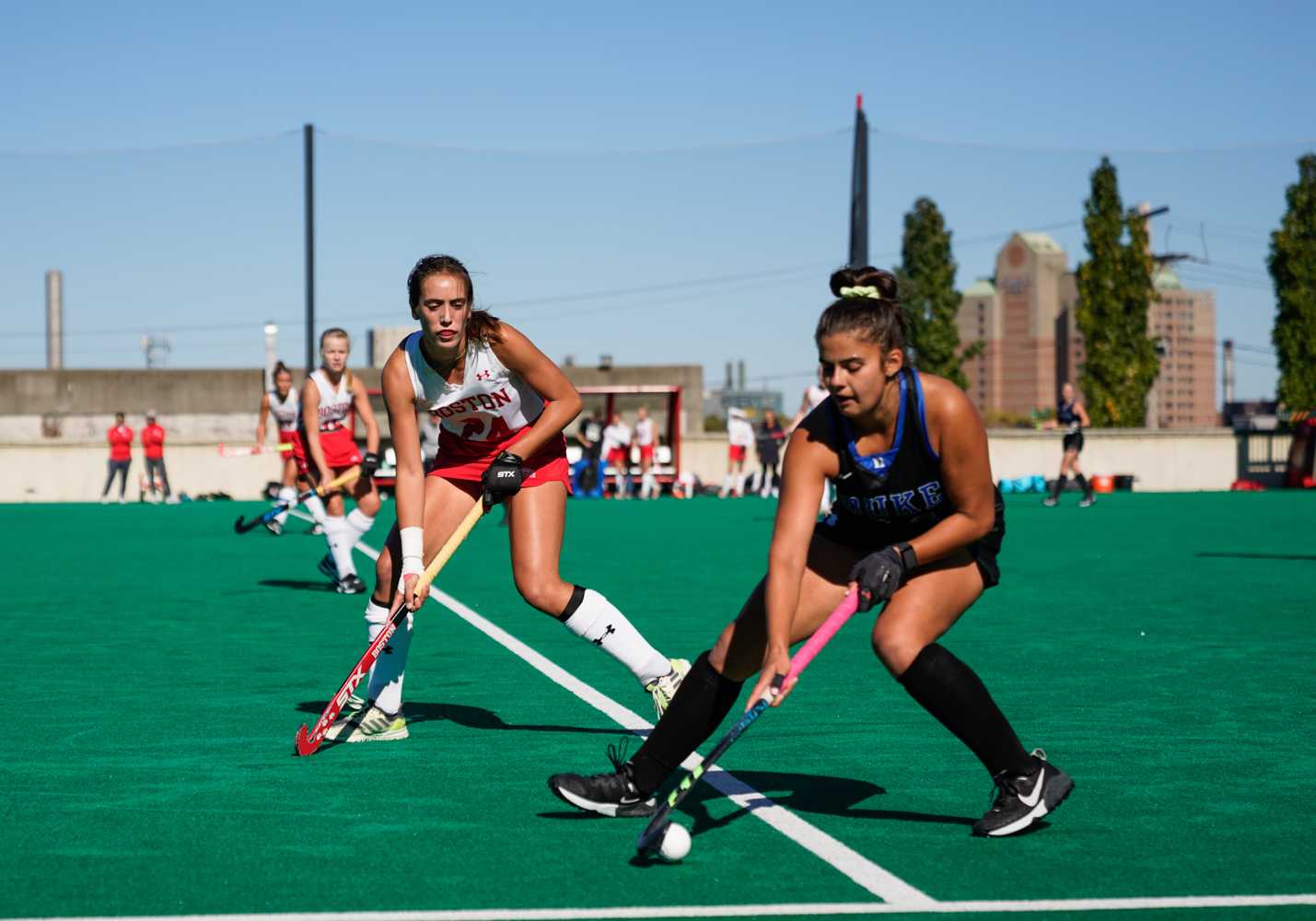 Junior midfielder Thalia Steenssens during a game against Duke University on Oct. 24, 2021. The Terriers lost to Lehigh University during the Patriot League Championship game on Saturday. HUI-EN LIN/DFP STAFF

