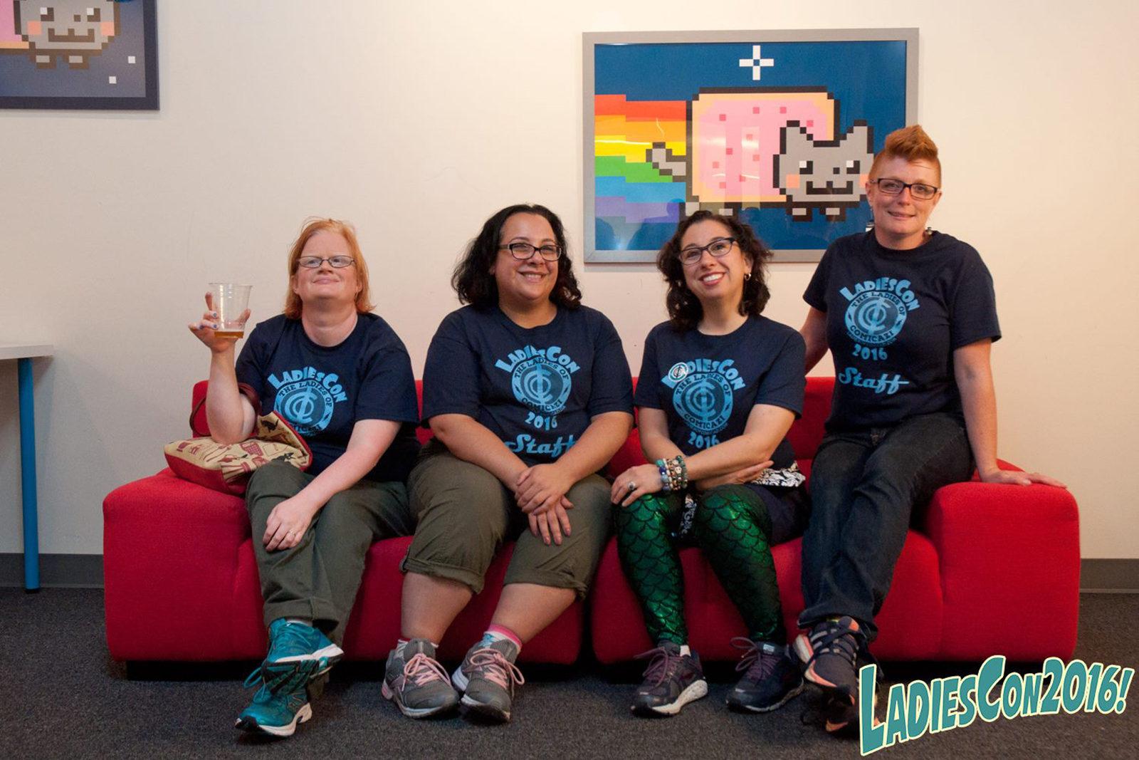 Sara Franks-Allen, Valerie Sacchetti, Elise Sacchetti, and Erin McGrath at LadiesCon 2017 at the Armory in Somerville Sept. 16. PHOTO COURTESY IMBROGNA PHOTO AND DESIGN