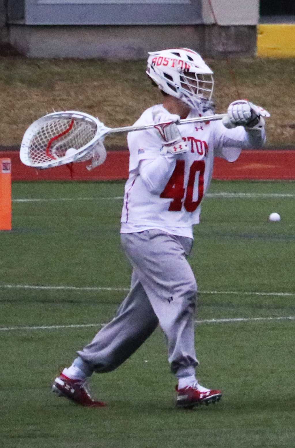 Senior goalie Joe McSorley, shown in the Feb. 1 game against Providence College, has been described by head coach Ryan Polley as “true example of what a student-athlete is,” and must help lead a team of 19 freshmen for the Terriers this season. LIBBY MCLELLAND/ DFP FILE