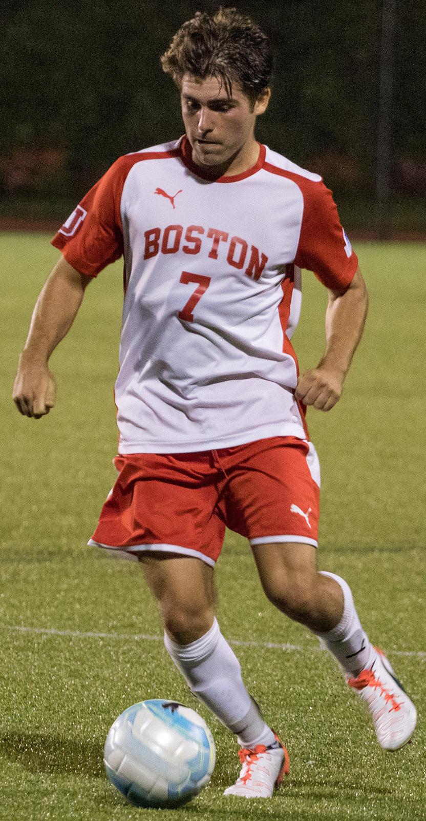 The Boston Univeristy men's soccer team seeks their first win against Harvard this weekend. PHOTO BY JUSTIN HAWK/ DAILY FREE PRESS STAFF