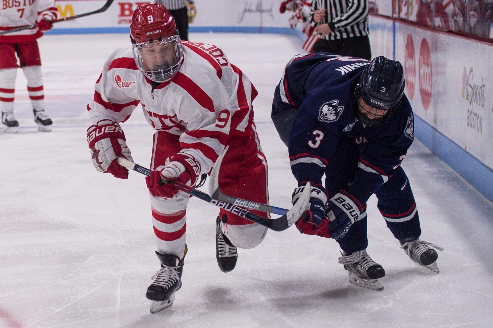 Freshman forward Logan Cockerill has a 10 game point streak. PHOTO BY MADDIE MALHOTRA/ DAILY FREE PRESS STAFF 
