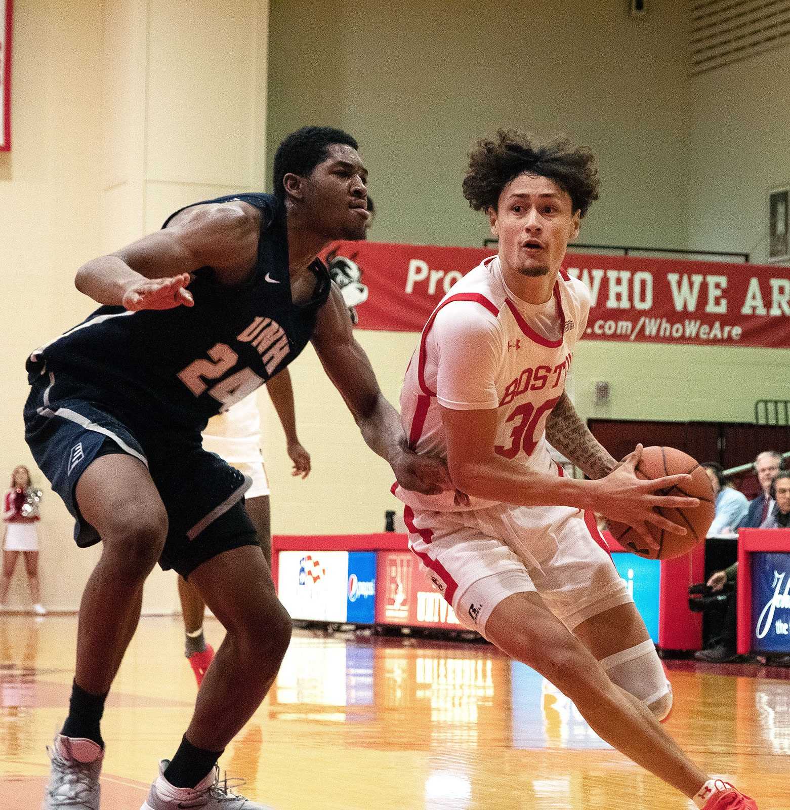 Junior guard Javante McCoy scored a season-high 20 points in Boston University’s win over University of New Hampshire Saturday. RACHEL SHARPLES/ DAILY FREE PRESS STAFF