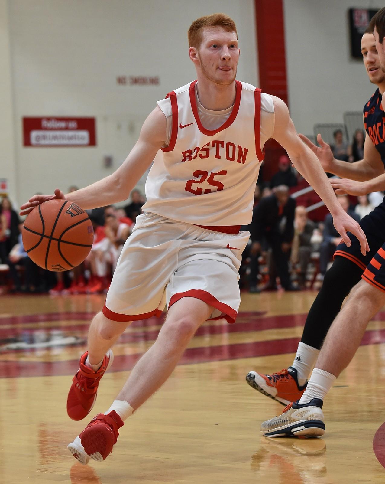 Freshman Kyle Foremena left the game with an ankle injury, furthering BU's troubles. PHOTO BY MADDIE MALHOTRA/DAILY FREE PRESS STAFF
