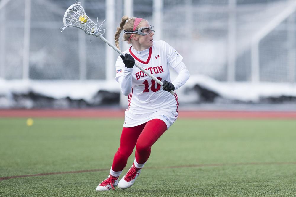 Sophomore midfielder Lexi Lewis scored one of BU’s six goals against Navy on Saturday. PHOTO BY MADDIE MALHOTRA/DAILY FREE PRESS STAFF