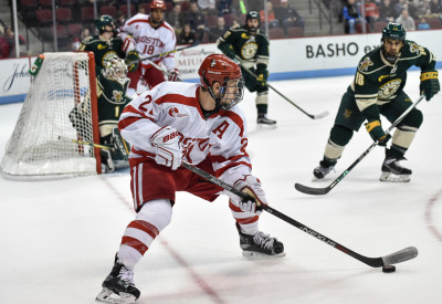 Senior assistant captain Matt Lane recorded three points in BU's 5-3 win over Vermont. PHOTO BY MADDIE MALHOTRA/DAILY FREE PRESS STAFF