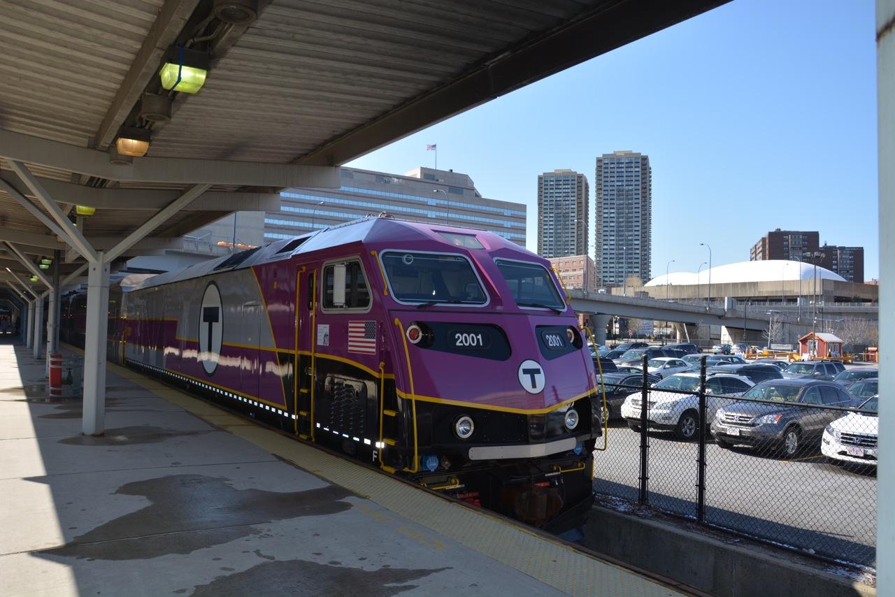 An MBTA commuter rail train at Boston’s North Station. TransitMatters, an organization that advocates for more sustainable and equitable transportation in Boston, released a $2.6 billion plan to improve commuter rail lines. COURTESY OF WIKIMEDIA COMMONS