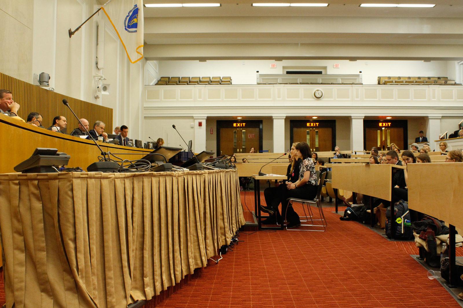 Pro-abortion rights groups and the Planned Parenthood Advocacy Fund of Massachusetts attend the Contraceptive Access Bill Hearing at the Massachusetts State House Tuesday morning. PHOTO BY KAYLIE FELSBERG/ DAILY FREE PRESS STAFF