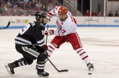 Senior defenseman Doyle Somerby has been a solid leader for the Terriers this season. PHOTO BY JOHN KAVOURIS/ DAILY FREE PRESS STAFF 