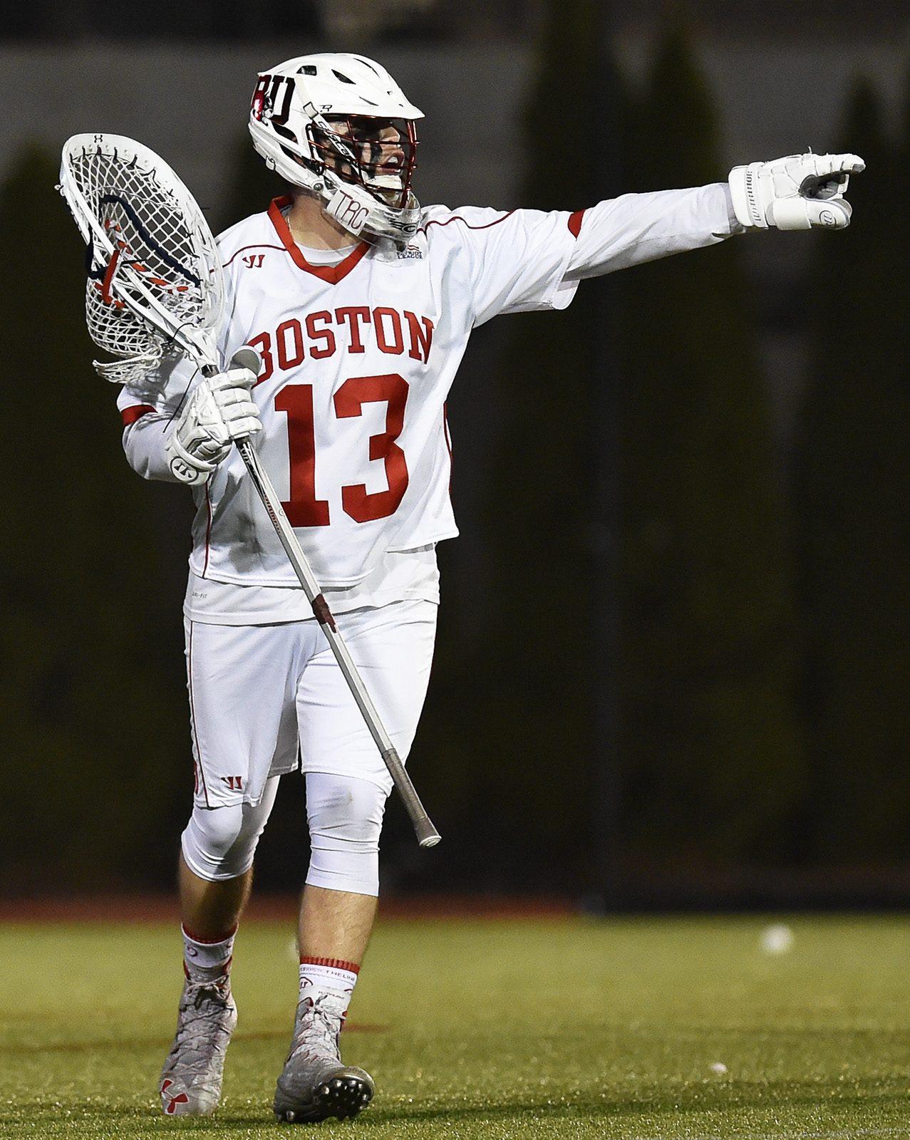 Christian Carson-Banister's steady play in goal has guided BU to the postseason for the first time ever. PHOTO BY MADDIE MALHOTRA/ DAILY FREE PRESS STAFF