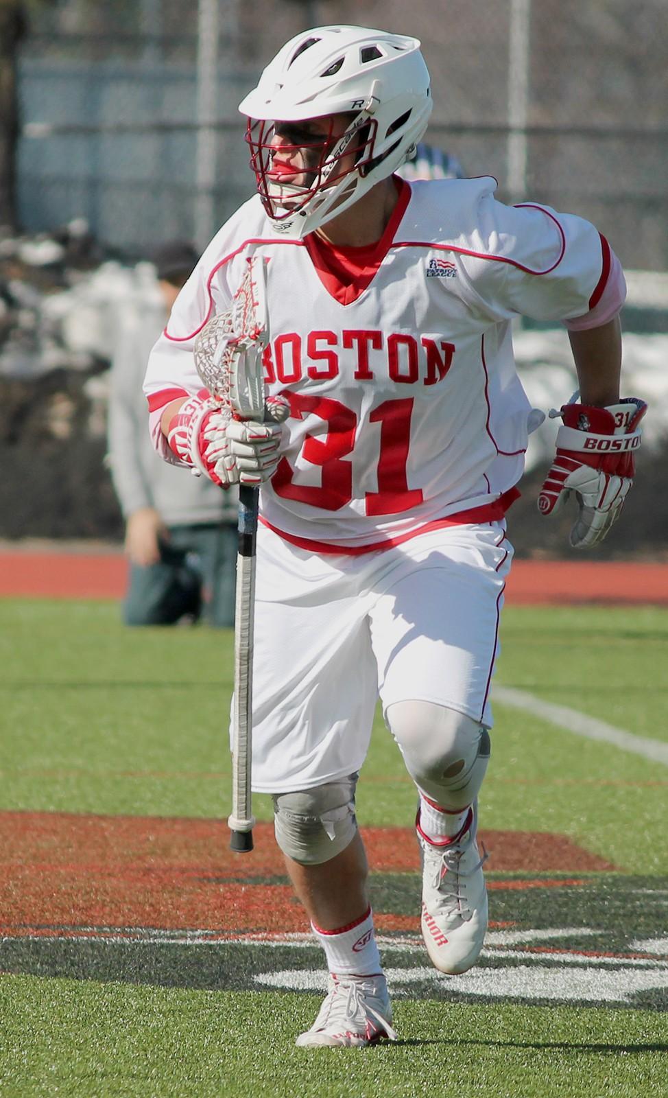 Junior Sam Talkow netted one goal against the Hawks. PHOTO BY ABBY FREEMAN/DAILY FREE PRESS CONTRIBUTOR 