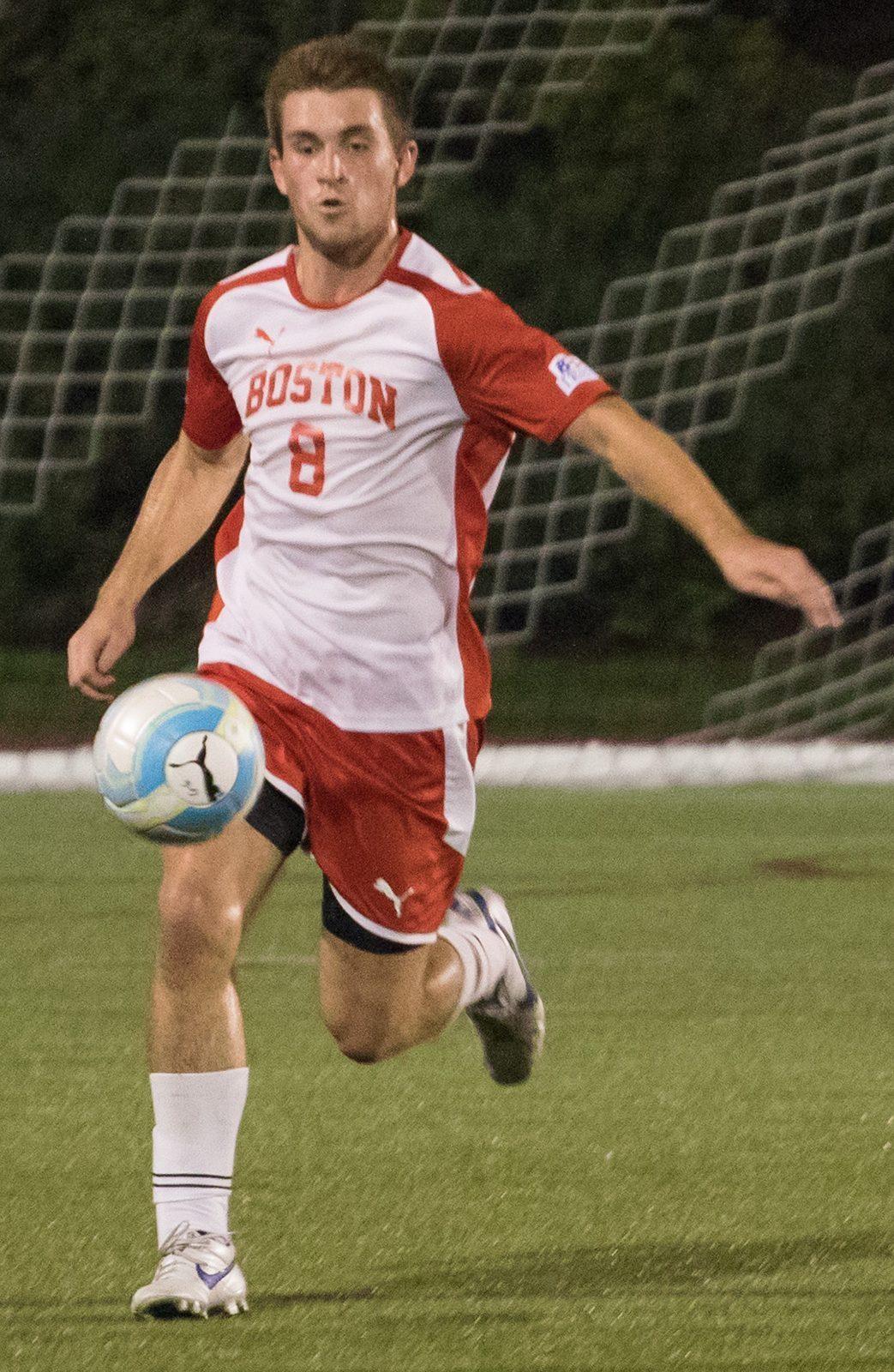 Sophomore forward Matt McDonnell is currently tied for first on the team with two goals. PHOTO BY JUSTIN HAWK/ DAILY FREE PRESS STAFF
