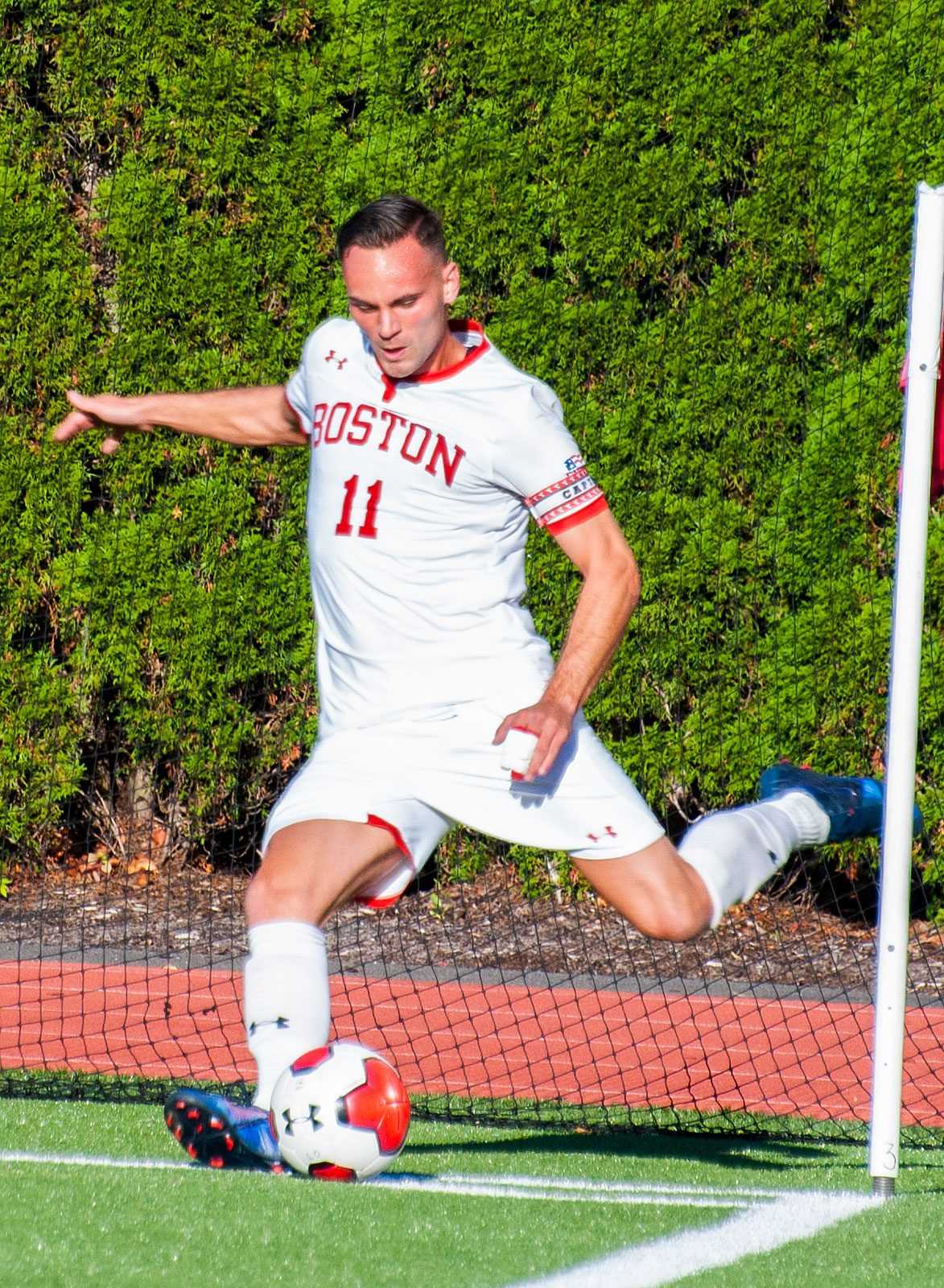 Sophomore Kari Petursson in a game against Colgate University on Oct. 5. Petursson came closest to breaking the deadlock for BU in a match against Bucknell University on Sunday. CHRISTOPHER GOUGH/ DAILY FREE PRESS STAFF