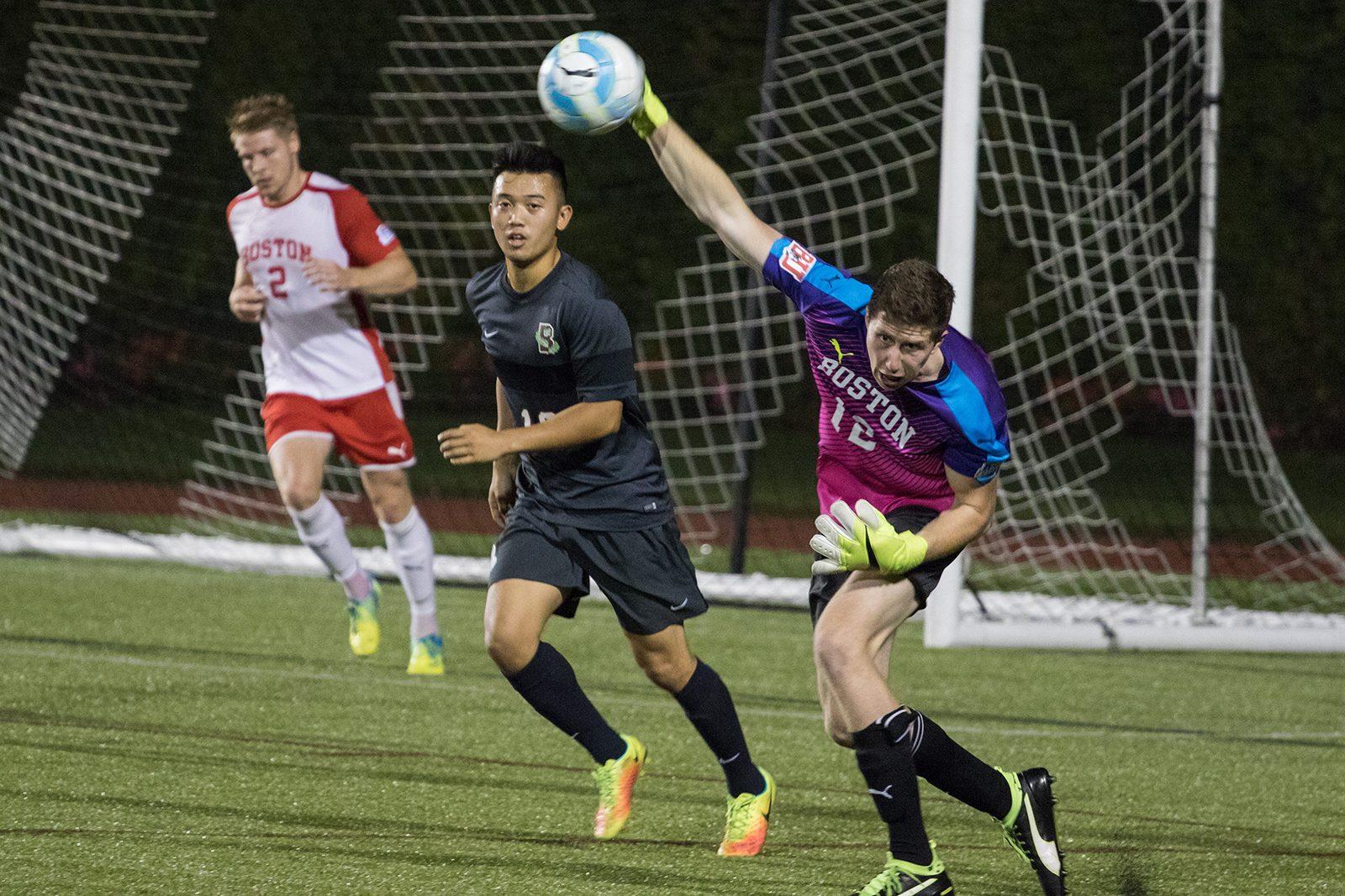 Senior goalkeeper Matt Gilbert had eight saves on Tuesday. PHOTO BY JUSTIN HAWK/ DFP FILE PHOTO