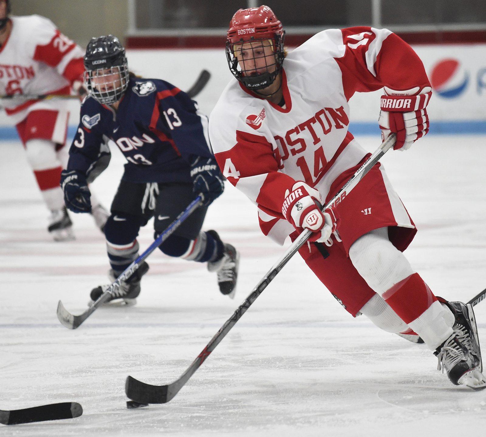 Senior forward Maddie Elia has seven points thus far for the Terriers. PHOTO BY MADDIE MALHOTRA/ DFP FILE PHOTO