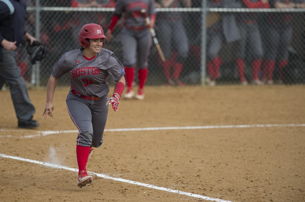 Junior catcher and infielder Alexa Ponce had one hit in the Terriers' 1-0 loss to Boston College on Wednesday. PHOTO BY MADDIE MALHOTRA/ DAILY FREE PRESS STAFF 