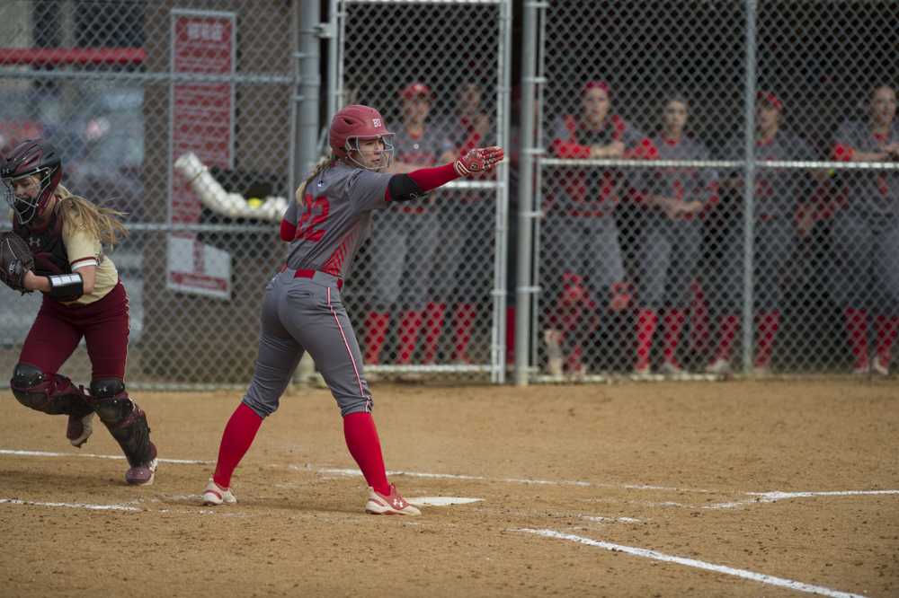 Senior infielder Kaitlin Sahlinger had three runs during BU's sweep of Lafayette over the weekend. PHOTO BY MADDIE MALHOTRA/DAILY FREE PRESS STAFF 
