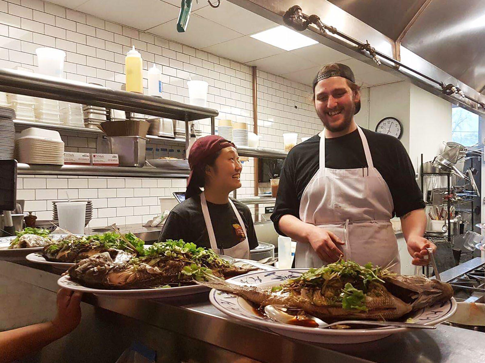 Sustainable Business Network of Massachusetts hosts its first ALLocal Dinner of 2017 at Mei Mei Restaurant Sunday night to promote local agriculture and raise awareness of the benefits and challenges of seasonal cooking. PHOTO BY KIRAN KISHOR GALANI/ DAILY FREE PRESS STAFF