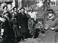 Melnea Cass speaking at a memorial of the boston massacre