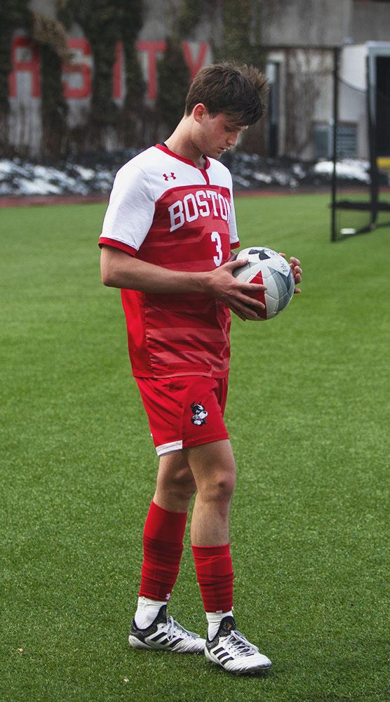 Junior Elias Lampis in a March 24 game against the University of Vermont. Lampis was solid in defense for the Terriers against Brown University on Wednesday. MATTHEW WOOLVERTON/ DFP FILE