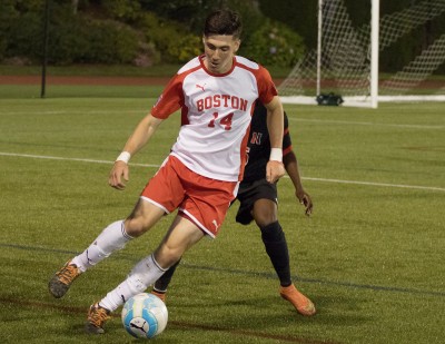 Junior midfielder Anthony Viteri had an assist on Friday, but it wasn't enough for the Terriers. PHOTO BY JUSTIN HAWK/ DAILY FREE PRESS STAFF 