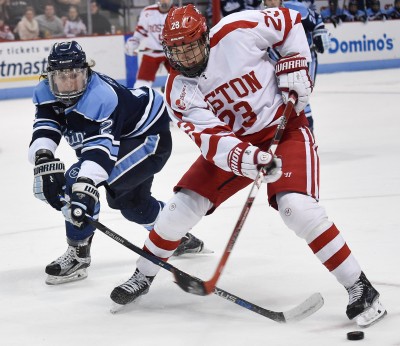 Despite being only a freshman, Jakob Forsbacka Karlsson will serve as an assistant captain during the 2016-17 campaign. PHOTO BY MADDIE MALHOTRA/DAILY FREE PRESS STAFF