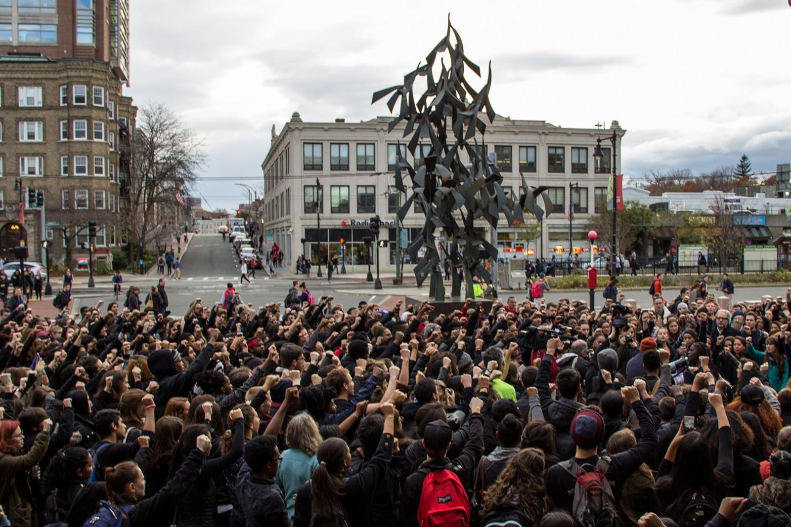 A report released Thursday by the University of California at Los Angeles Higher Education Research Institute revealed that about one in 10 incoming first-year students expressed interest in participating in protests during their time in college. PHOTO BY MARY SCHLICHTE/DAILY FREE PRESS STAFF
 