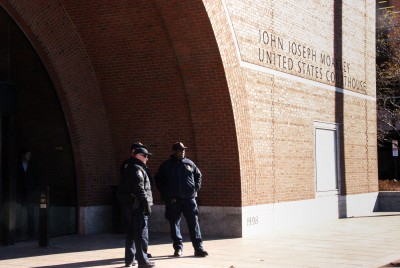 Jury selection for the trial of Boston Marathon bombing suspect Dzhokhar Tsarnaev began at the John Joseph Moakley United States Courthouse Monday. PHOTO BY ALEXANDRA WIMLEY/DAILY FREE PRESS STAFF