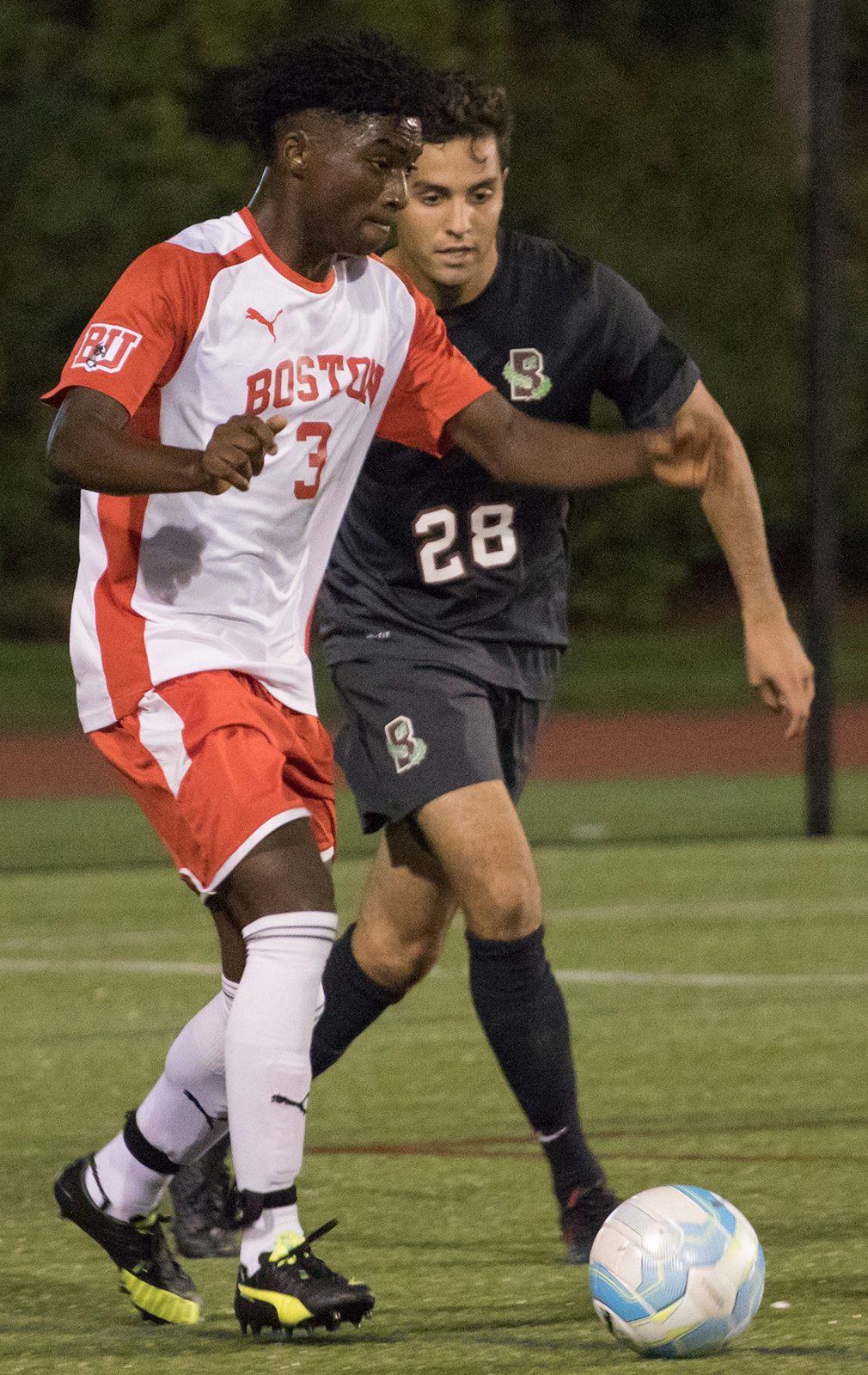 Freshman midfielder Jerry Ozor assisted on De Bona's game-winner. PHOTO BY JUSTIN HAWK/ DAILY FREE PRESS STAFF