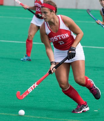 Junior fullback/midfielder Allie Renzi performed well over the weekend for BU. PHOTO BY JUSTIN HAWK/ DAILY FREE PRESS STAFF 