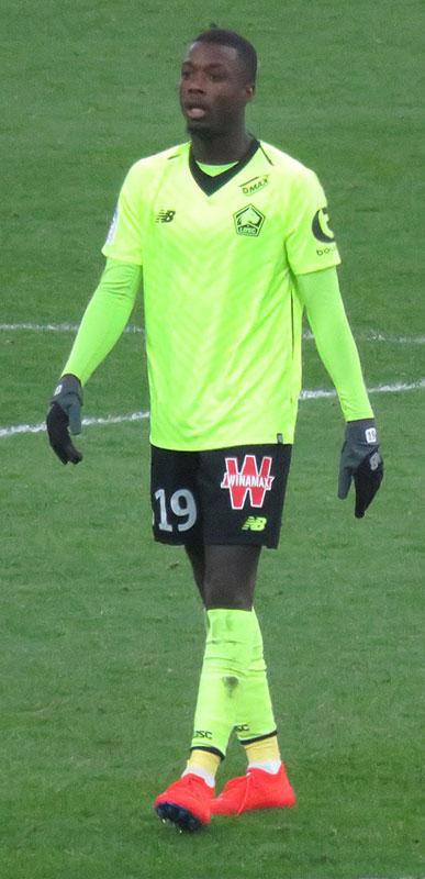 Nicolas Pépé, a winger for French Premier League club Arsenal, in a game against Olympique Marseille on Jan. 26. COURTESY OF WIKIMEDIA COMMONS