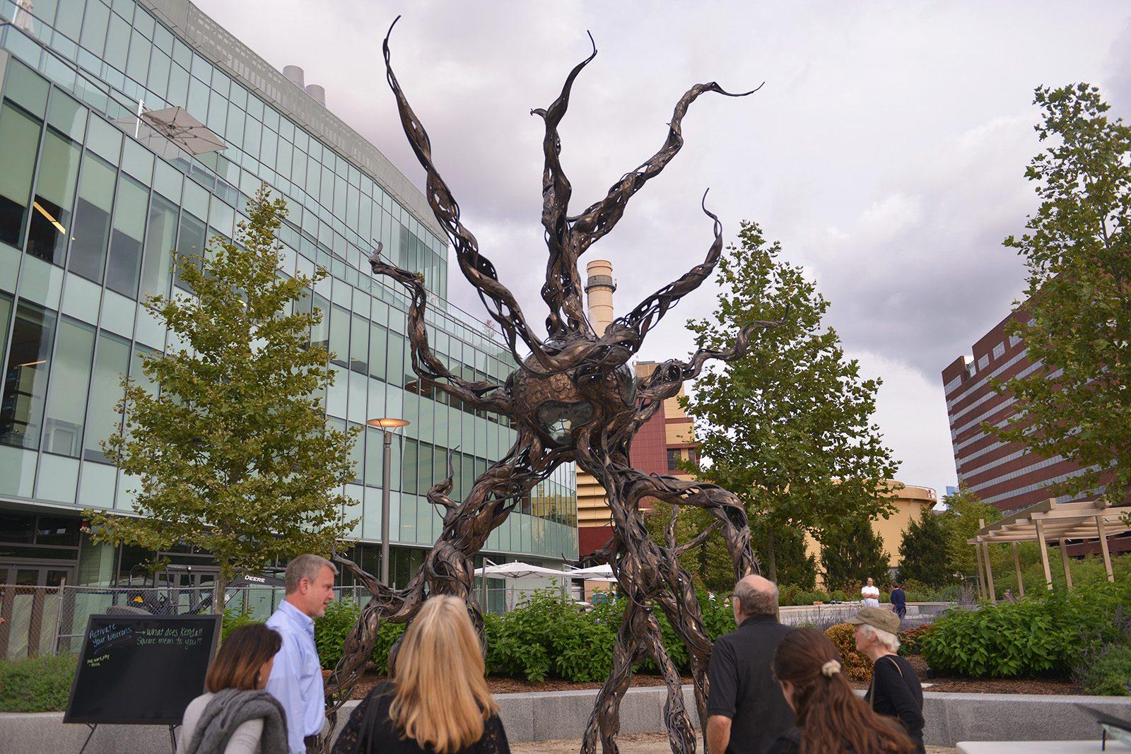 Chris Williams’ Nerve Center sculpture stands in Kendall Square in Cambridge. PHOTO BY SHANE FU/ DAILY FREE PRESS CONTRIBUTOR