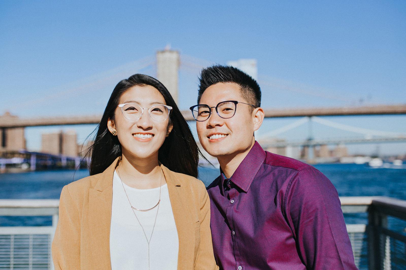 Tanya Zhang and Boston University Questrom School of Business alumnus Wesley Kang are the co-founders of Nimble Made, a men’s fashion brand that aims to be more inclusive by designing dress shirts for slimmer men. COURTESY OF TANYA ZHANG