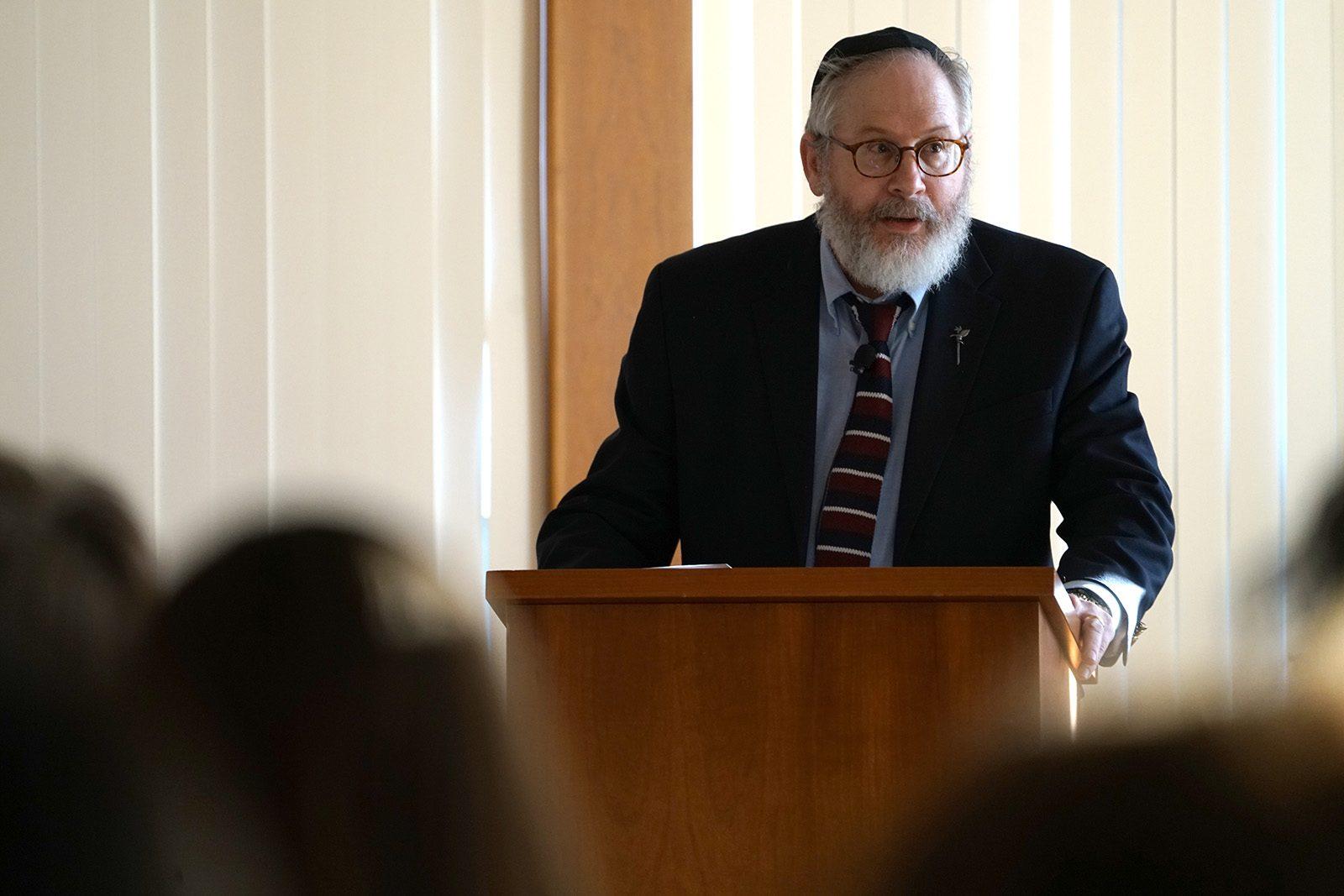 Boston University students and faculty gather Thursday night to reflect on the Nuremberg trials and their impact on laws, bioethics and human rights. PHOTO BY ALEXANDER NOVAKOVIC/ DAILY FREE PRESS STAFF