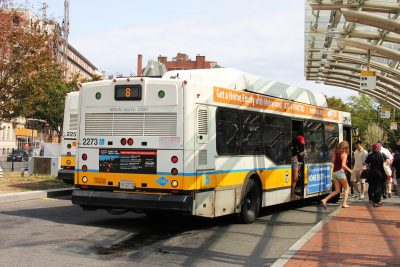 The new BlindWays app, launched by the MBTA and the Perkins School for the Blind, helps blind and visually impaired riders find bus stops around the city. PHOTO BY OLIVIA FALCIGNO/ DAILY FREE PRESS STAFF