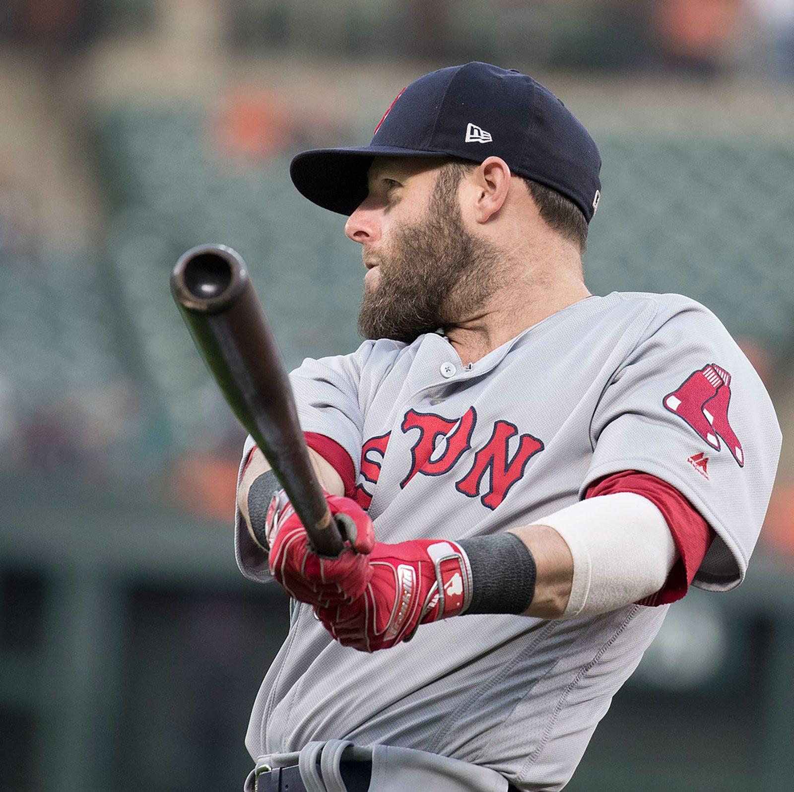 Boston Red Sox second baseman Dustin Pedroia in a September 2017 game against the Baltimore Orioles. Despite several several injuries throughout his career, Pedroia remains popular amongst fans and a resilient player. COURTESY OF WIKIMEDIA