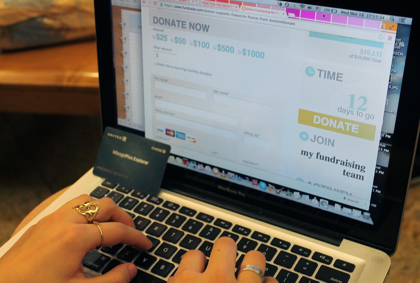 Boston tech startup Objective Logistics founder Philip Beauregard created a fundraise.com page to raise funds for victims of the Paris attacks. PHOTO ILLUSTRATION BY MADI GOLDMAN/DAILY FREE PRESS STAFF
