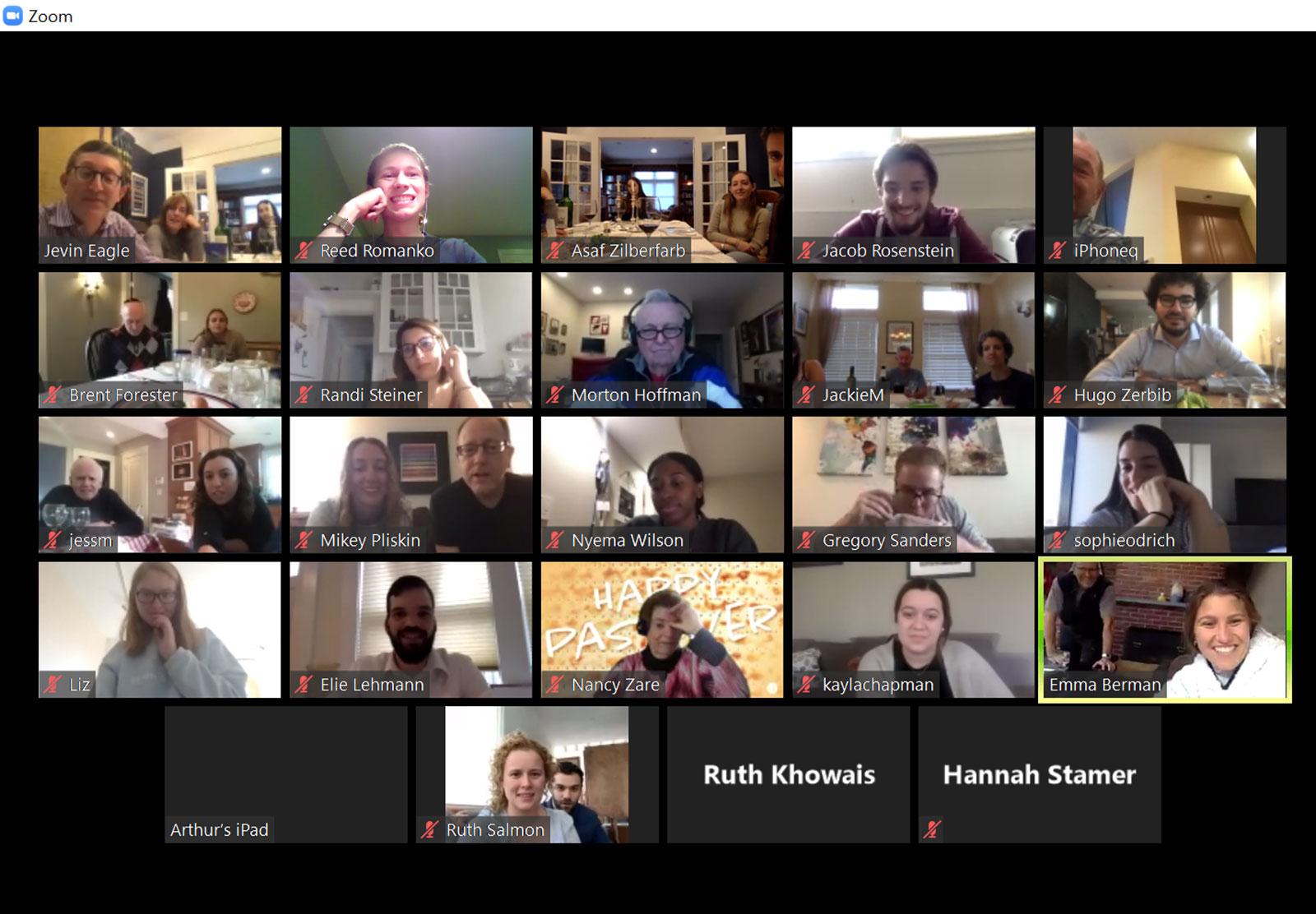 Boston University Hillel Executive Director and University Chaplain Rabbi Jevin Eagle hosted a virtual Passover Seder on Zoom Wednesday. The university’s religious groups are finding ways to continue gathering in virtual spaces while practicing social distancing. COURTESY ETHAN SOBEL
