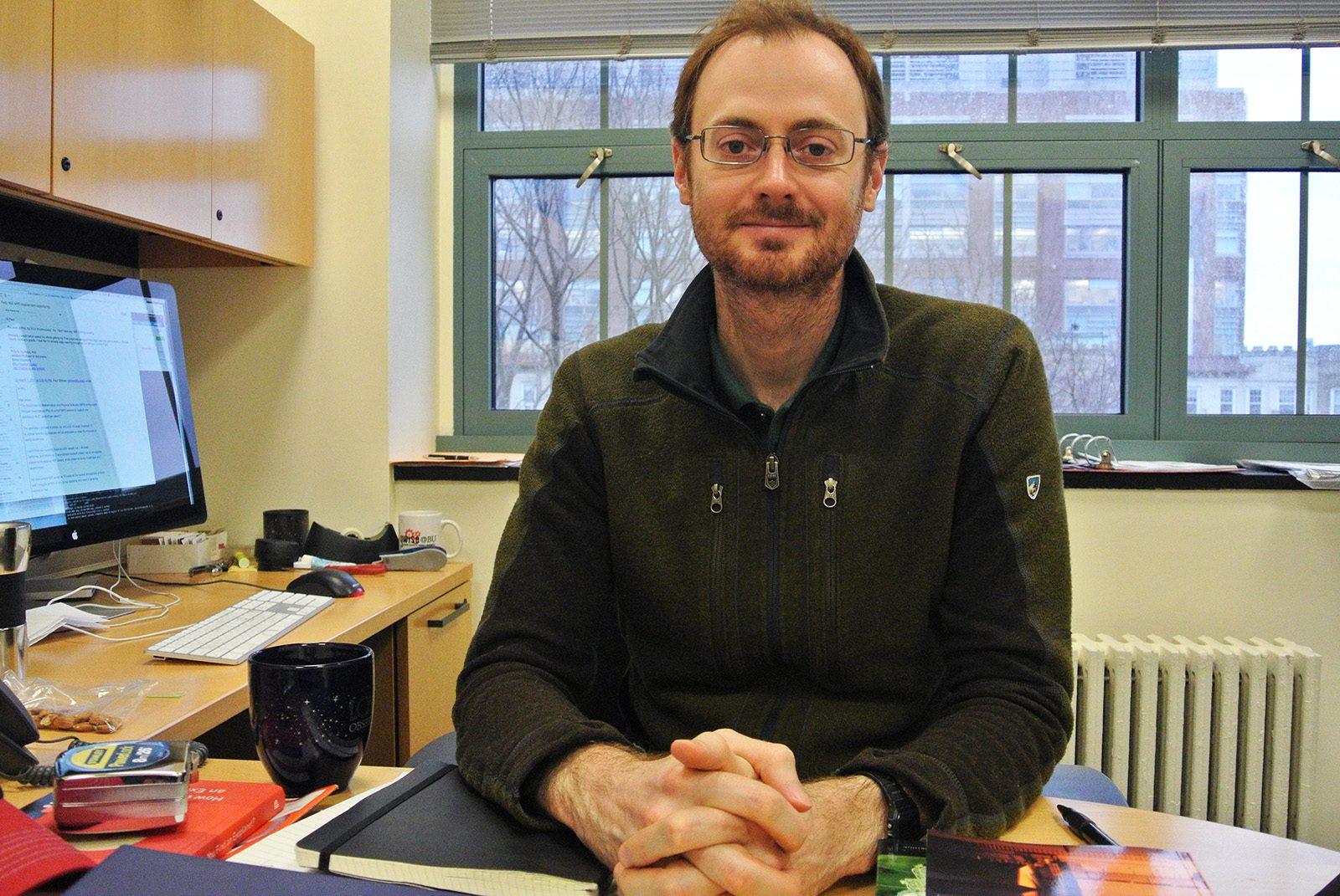 Philip Muirhead, an astronomy professor at Boston University, speaks about the Muirhead Group, a research team studying properties of stars and planets. PHOTO BY MARIA CASTILLO/ DAILY FREE PRESS CONTRIBUTOR