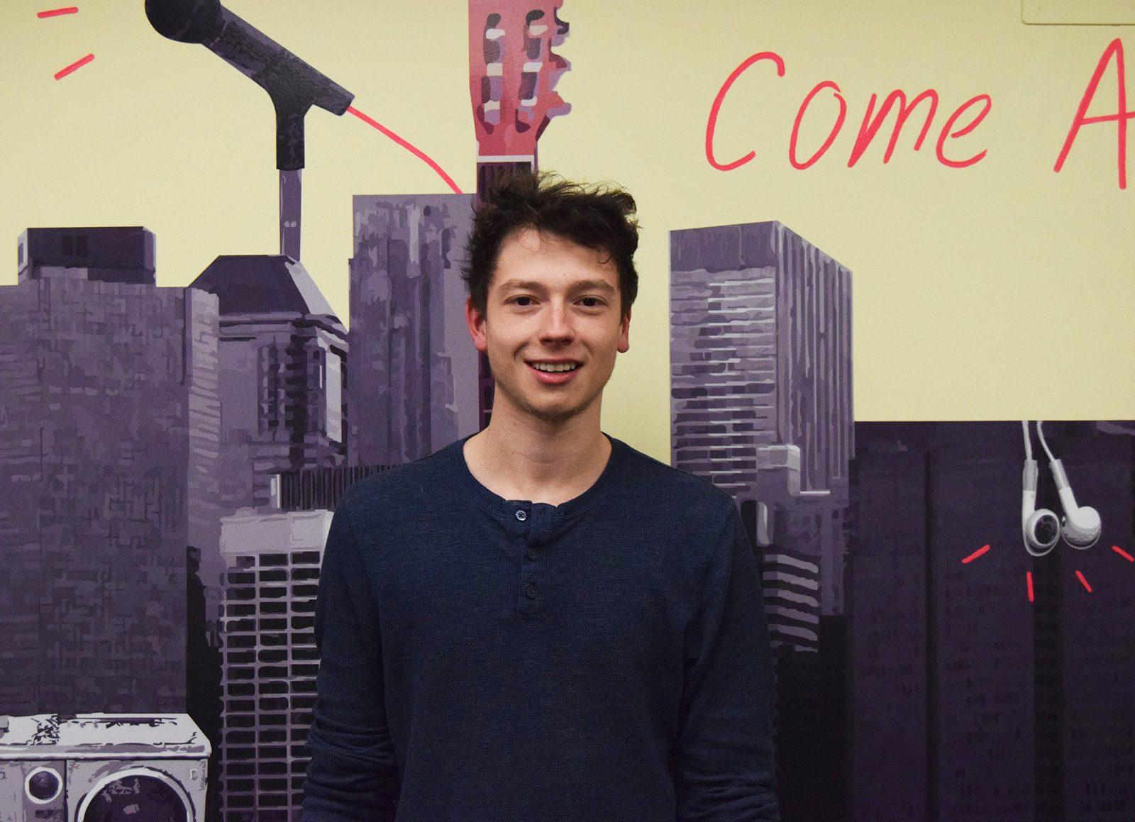 Matthias Grenon was among the three students who revived the “Common Thread” podcast. PHOTO BY ELLEN CLOUSE/ DAILY FREE PRESS STAFF