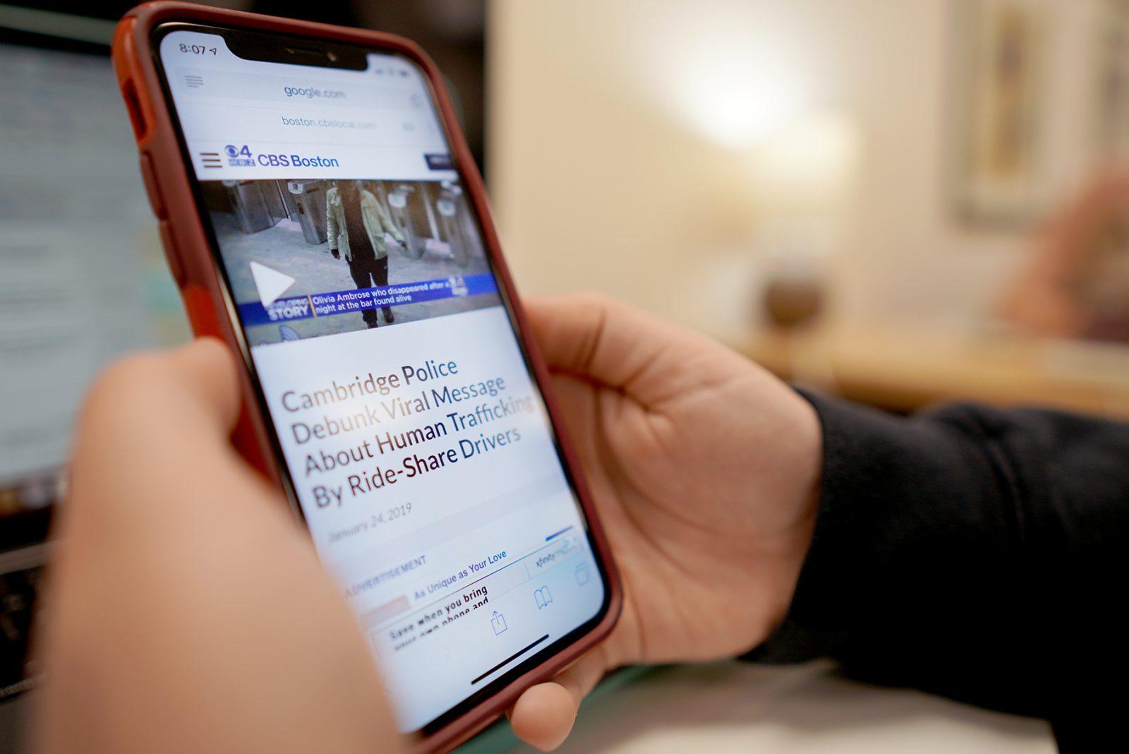 Cambridge Police said they had “no knowledge” of a human trafficking operation by Uber drivers based in Cambridge despite a viral message shared on social media saying an investigation on the matter was underway. SOPHIE PARK/ DAILY FREE PRESS STAFF 