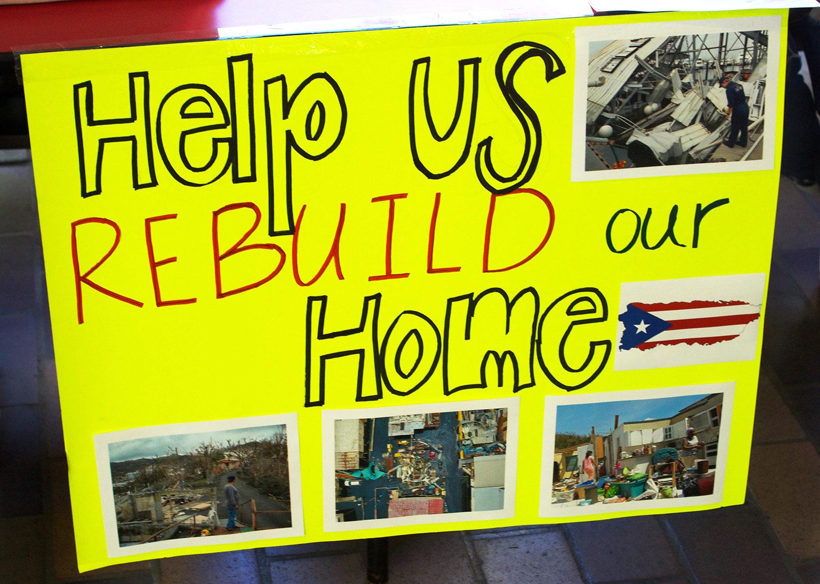 A new student group, Terriers for Puerto Rico, hosts a fundraiser in the George Sherman Union Monday afternoon. PHOTO BY MAGGIE LEONE/ DAILY FREE PRESS STAFF