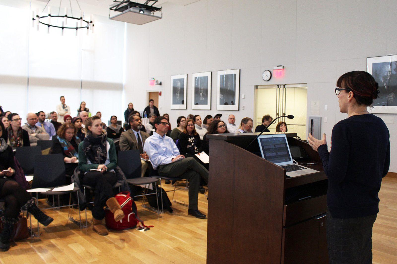 Boston University faculty discuss the consequences of mass incarceration in the U.S. prison system Wednesday afternoon in the BU School of Law. PHOTO BY KANKANIT WIRIYASAJJA/ DAILY FREE PRESS STAFF