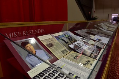 A display of Mike Rezendes’ best-known news clips will be on display in the Howard Gotlieb Archival Research Center in Mugar Memorial Library. PHOTO BY MADDIE MALHOTRA/DAILY FREE PRESS STAFF
