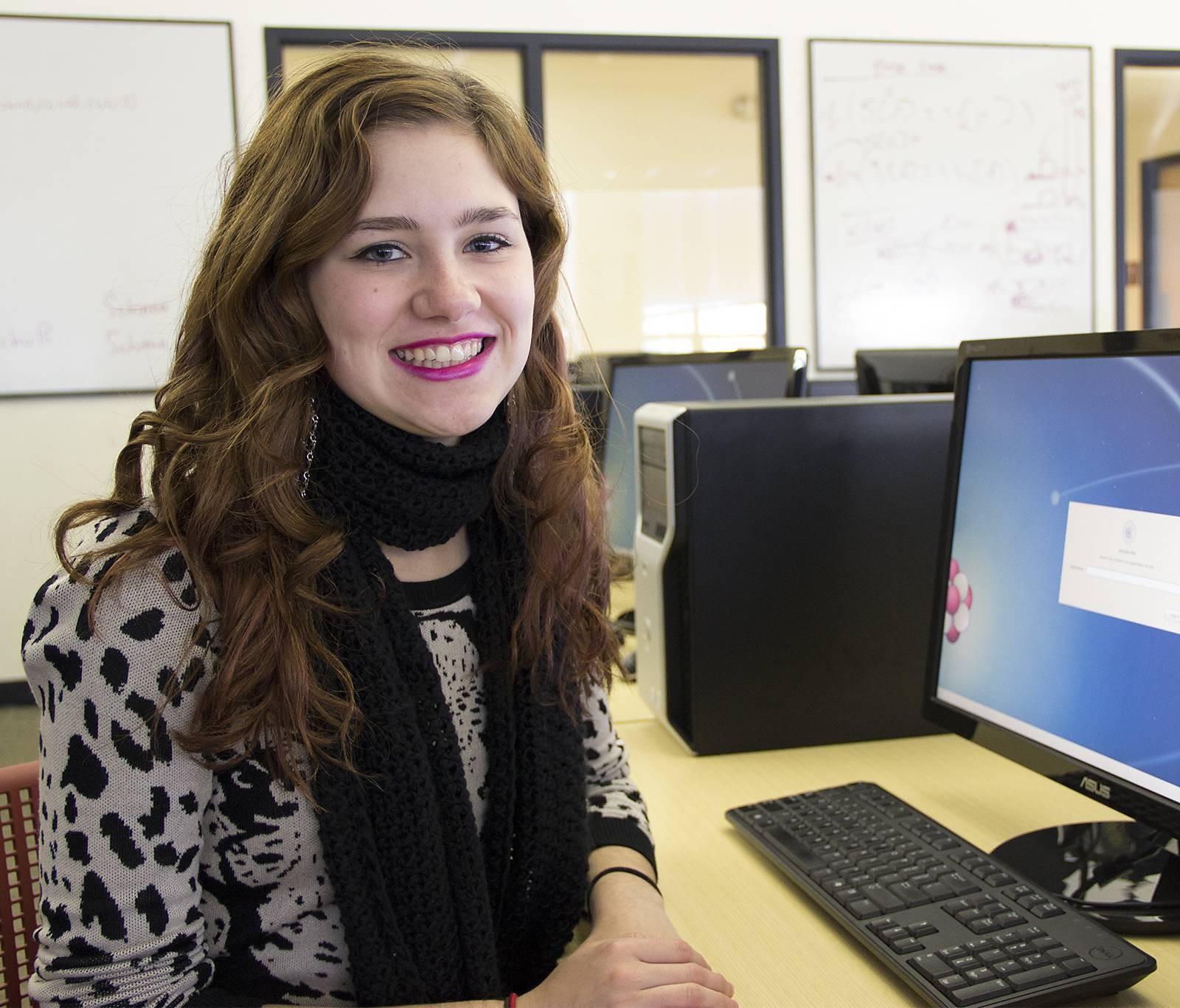 Samantha Karam is a sophomore studying computer science in Boston University's College of Arts and Sciences. PHOTO BY MARY SCHLICHTE/DAILY FREE PRESS STAFF

